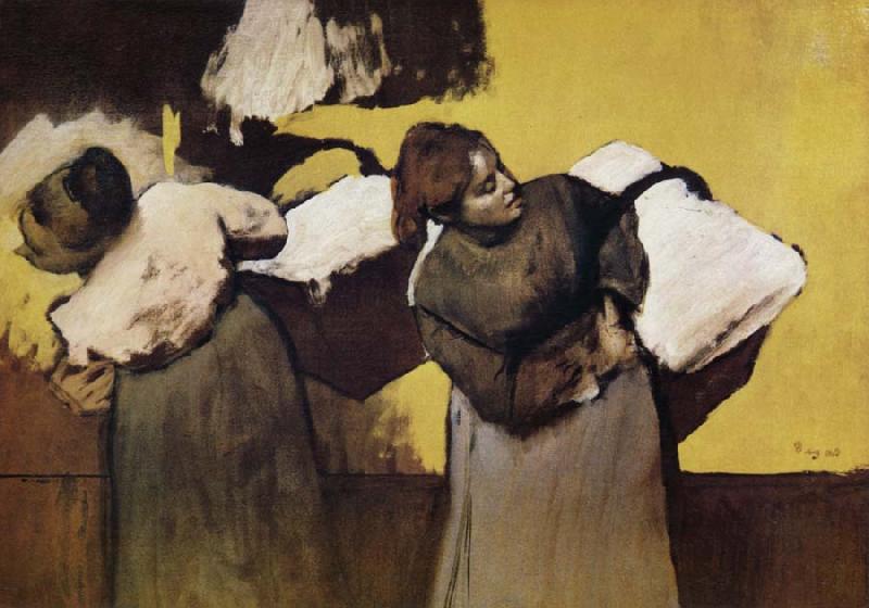 Edgar Degas Two Laundryman oil painting image